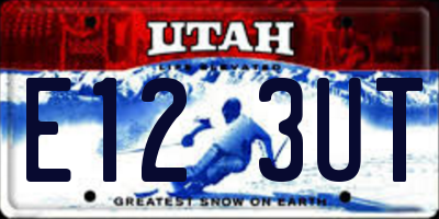 UT license plate E123UT