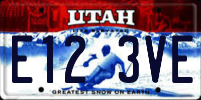 UT license plate E123VE