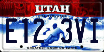 UT license plate E123VI