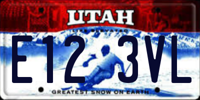 UT license plate E123VL