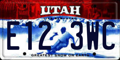 UT license plate E123WC