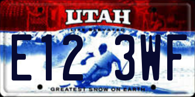 UT license plate E123WF