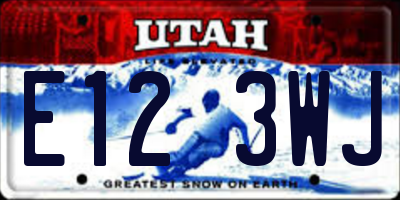 UT license plate E123WJ