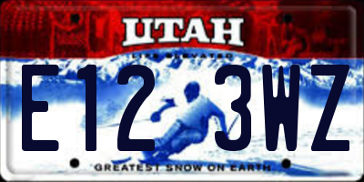 UT license plate E123WZ