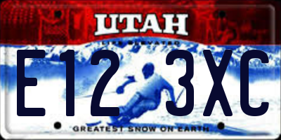 UT license plate E123XC