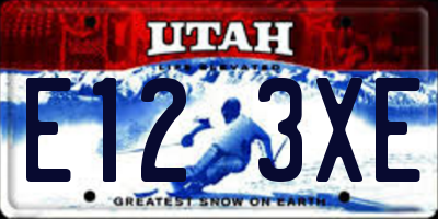 UT license plate E123XE