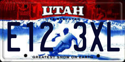 UT license plate E123XL