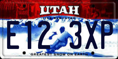UT license plate E123XP
