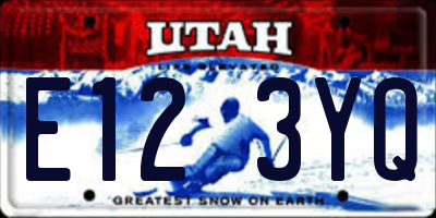 UT license plate E123YQ