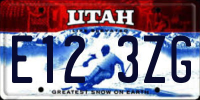 UT license plate E123ZG