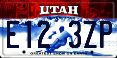 UT license plate E123ZP
