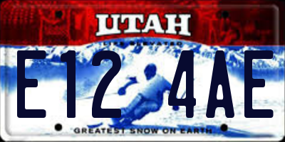 UT license plate E124AE