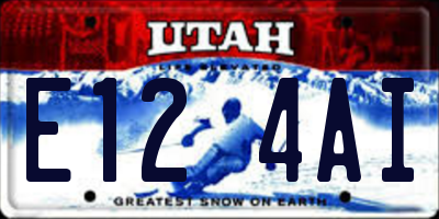 UT license plate E124AI