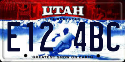 UT license plate E124BC
