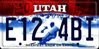 UT license plate E124BI