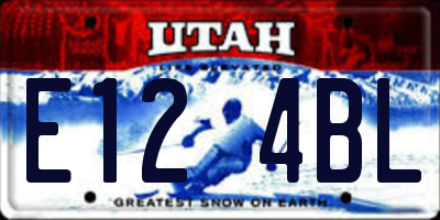 UT license plate E124BL