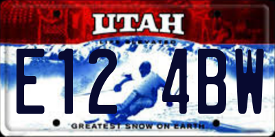 UT license plate E124BW