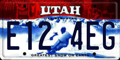 UT license plate E124EG
