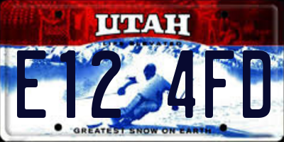 UT license plate E124FD