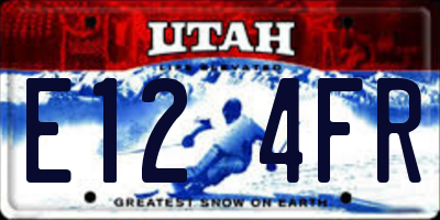 UT license plate E124FR