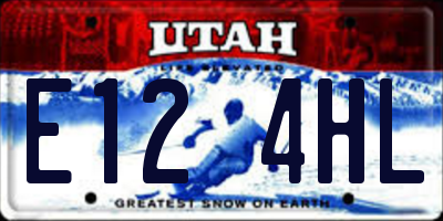 UT license plate E124HL