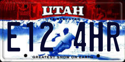 UT license plate E124HR