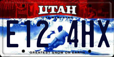 UT license plate E124HX