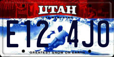 UT license plate E124JO