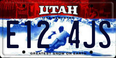 UT license plate E124JS