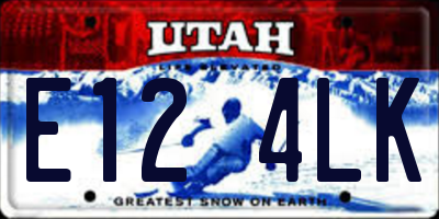 UT license plate E124LK