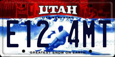 UT license plate E124MT