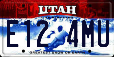 UT license plate E124MU