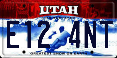 UT license plate E124NT