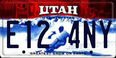 UT license plate E124NY