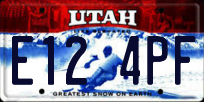 UT license plate E124PF