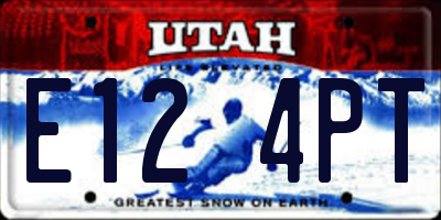 UT license plate E124PT