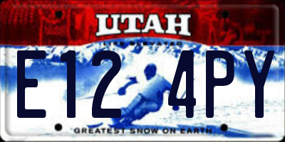 UT license plate E124PY
