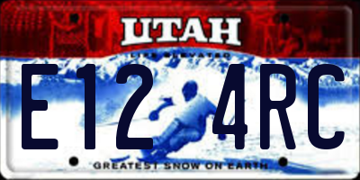 UT license plate E124RC