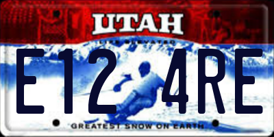 UT license plate E124RE
