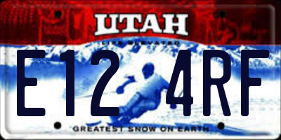 UT license plate E124RF