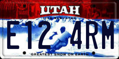 UT license plate E124RM