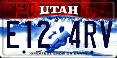 UT license plate E124RV