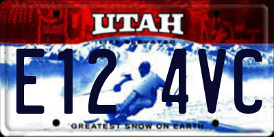 UT license plate E124VC