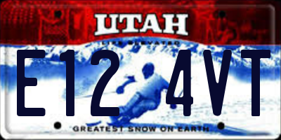 UT license plate E124VT