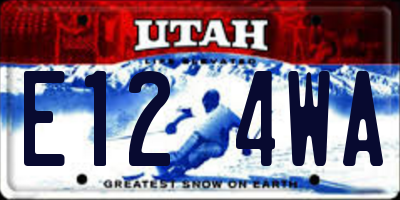 UT license plate E124WA