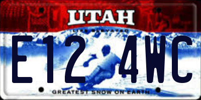 UT license plate E124WC