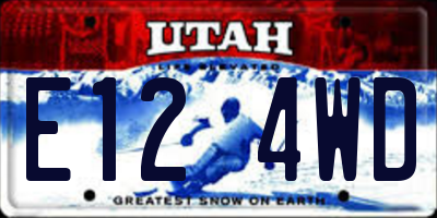 UT license plate E124WD