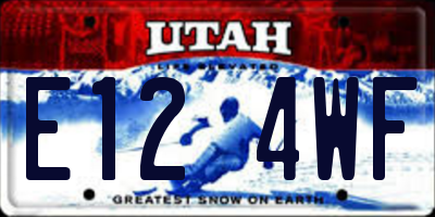 UT license plate E124WF