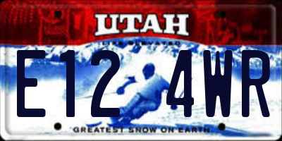 UT license plate E124WR