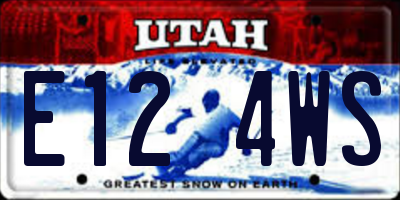 UT license plate E124WS